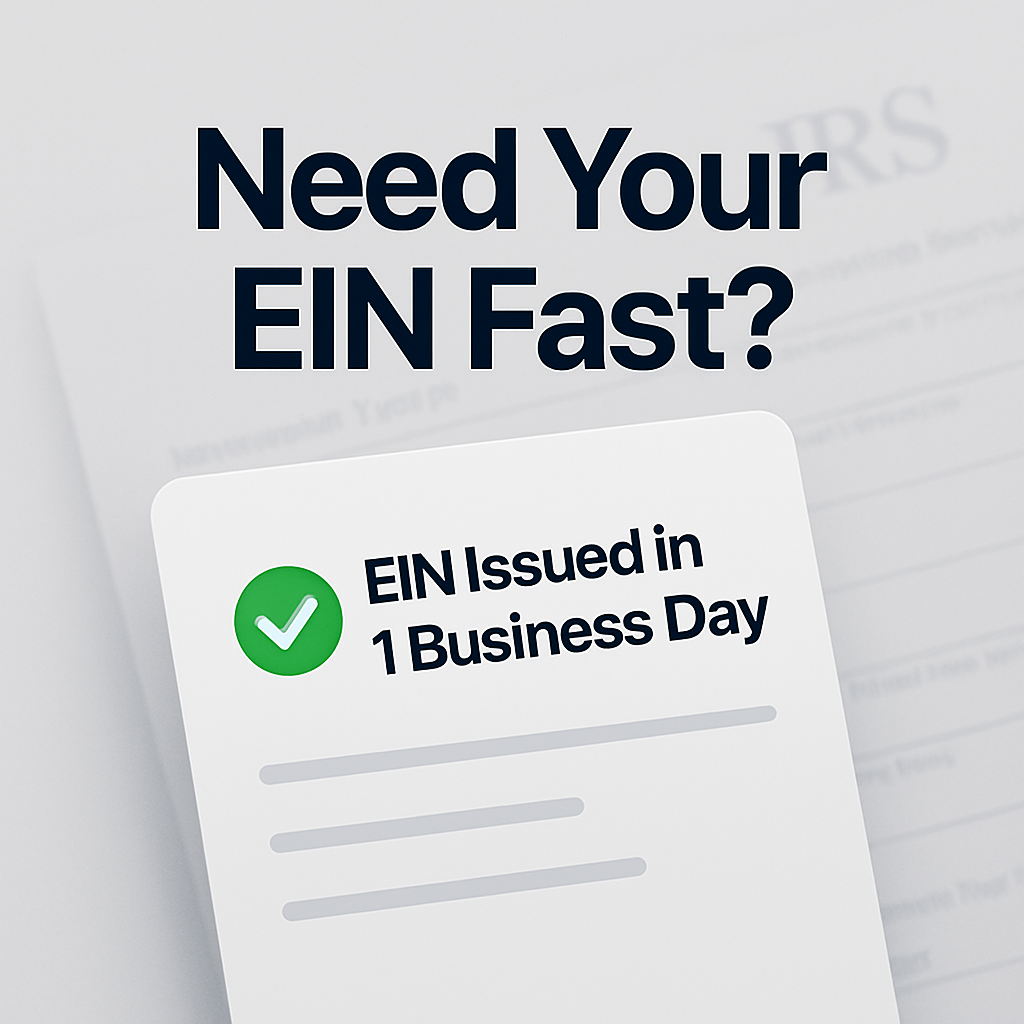 Expedited EIN - 1 Day Delivery